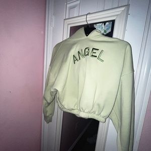 Green Crop Top Hoodie